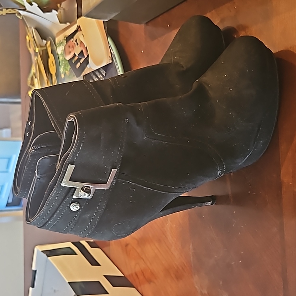 Black suede ankle boots